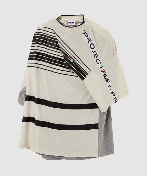 Y/Project(ワイプロジェクト)の「FILA REVERSIBLE STRIPE T-SHIRT(Tシャツ/カットソー・メンズ・グレー系その他/ブラック系その他・M/S/L/XXS/XL/XS)」の2枚目の写真
