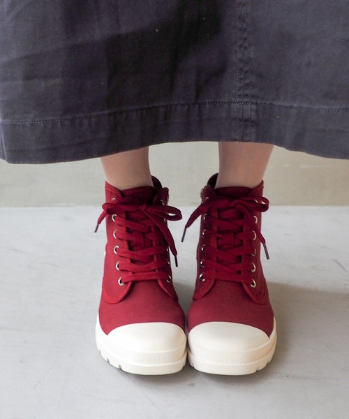 あしながおじさん（アシナガオジサン）の「晴雨兼用｜ハイカットスニーカー　4510009（レインシューズ・レディース・ブラック/ブルー/チェック/グレイッシュベージュ/レッド・LL/S/M/L）」の4枚目の写真