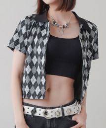 SPINNS（スピンズ）の「襟付き アーガイルデザイン ジップアップカーディガン（カーディガン/ボレロ）」