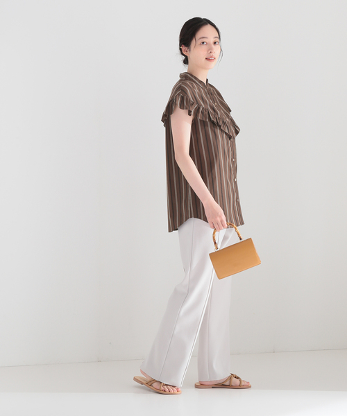 JOURNAL STANDARD(ジャーナルスタンダード)の「マルチストライプフリルブラウス(シャツ/ブラウス・レディース・ブラック/ブラウン/レッド・FREE)」の10枚目の写真