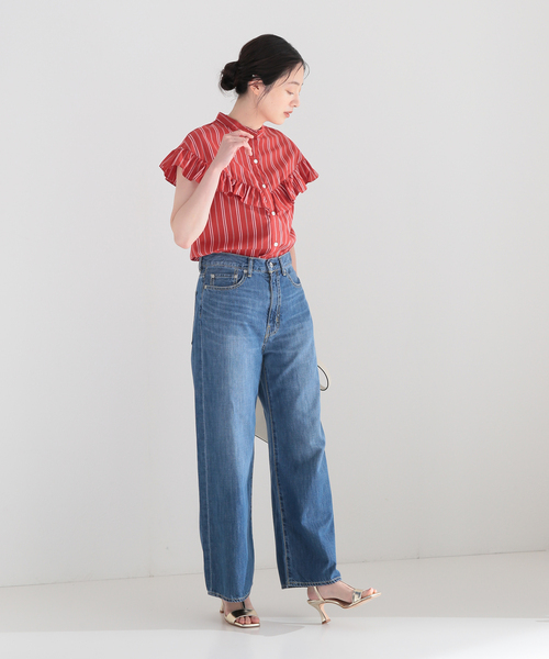 JOURNAL STANDARD(ジャーナルスタンダード)の「マルチストライプフリルブラウス(シャツ/ブラウス・レディース・ブラック/ブラウン/レッド・FREE)」の12枚目の写真