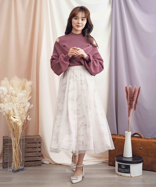 NOELA（ノエラ）の「カシュクールレイヤードニット（ニット/セーター・レディース・ブラウン/ピンク/ブルー・フリー）」の7枚目の写真