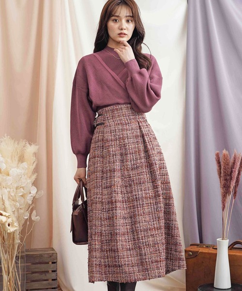 NOELA（ノエラ）の「カシュクールレイヤードニット（ニット/セーター・レディース・ブラウン/ピンク/ブルー・フリー）」の12枚目の写真