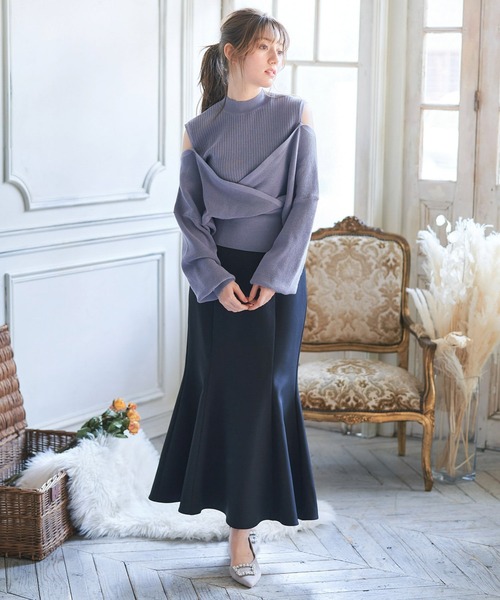 NOELA（ノエラ）の「カシュクールレイヤードニット（ニット/セーター・レディース・ブラウン/ピンク/ブルー・フリー）」の16枚目の写真