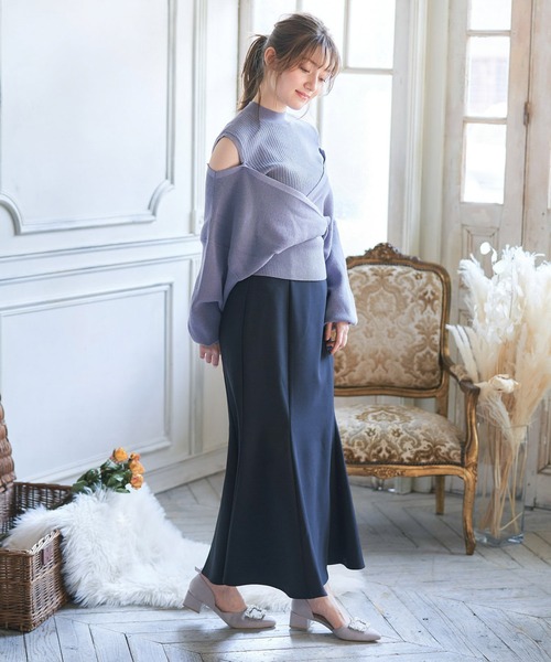 NOELA（ノエラ）の「カシュクールレイヤードニット（ニット/セーター・レディース・ブラウン/ピンク/ブルー・フリー）」の17枚目の写真