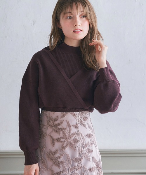 NOELA（ノエラ）の「カシュクールレイヤードニット（ニット/セーター・レディース・ブラウン/ピンク/ブルー・フリー）」の18枚目の写真