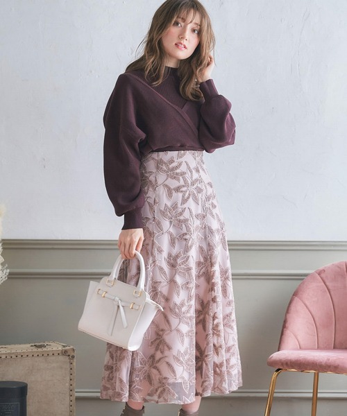 NOELA（ノエラ）の「カシュクールレイヤードニット（ニット/セーター・レディース・ブラウン/ピンク/ブルー・フリー）」の19枚目の写真