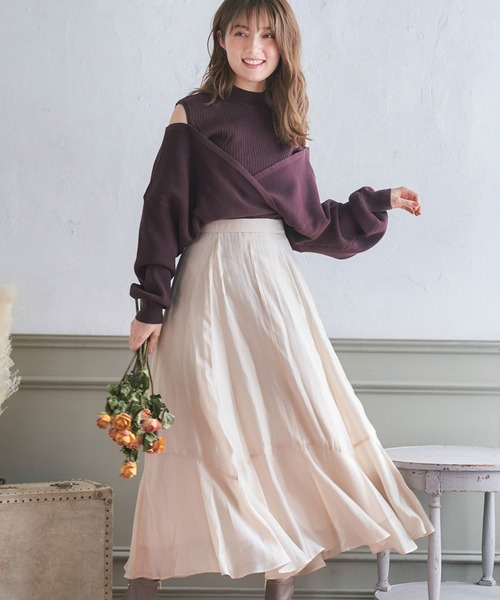 NOELA（ノエラ）の「カシュクールレイヤードニット（ニット/セーター・レディース・ブラウン/ピンク/ブルー・フリー）」の22枚目の写真