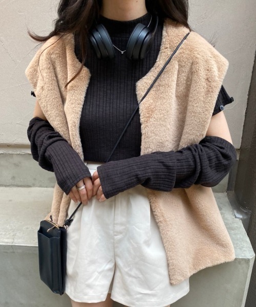 nemne store(ネンネストア)の「【低身長用サイズあり】5way袖取り外しニットソー(Tシャツ/カットソー・レディース・ブラック/グレー/アイボリー・SMALL/MEDIUM)」の3枚目の写真