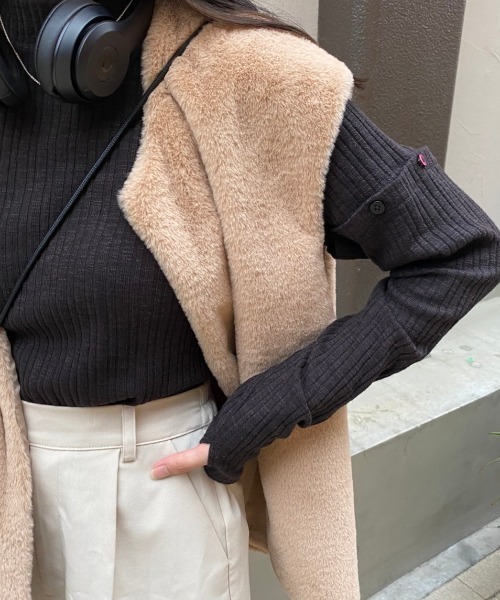 nemne store(ネンネストア)の「【低身長用サイズあり】5way袖取り外しニットソー(Tシャツ/カットソー・レディース・ブラック/グレー/アイボリー・SMALL/MEDIUM)」の9枚目の写真