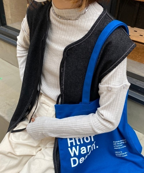 nemne store(ネンネストア)の「【低身長用サイズあり】5way袖取り外しニットソー(Tシャツ/カットソー・レディース・ブラック/グレー/アイボリー・SMALL/MEDIUM)」の12枚目の写真