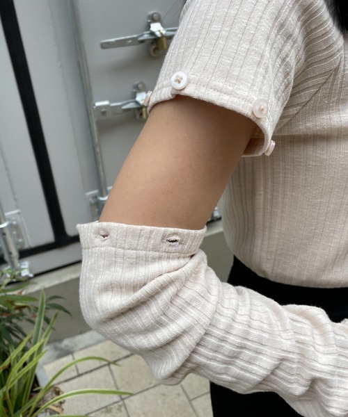 nemne store(ネンネストア)の「【低身長用サイズあり】5way袖取り外しニットソー(Tシャツ/カットソー・レディース・ブラック/グレー/アイボリー・SMALL/MEDIUM)」の21枚目の写真