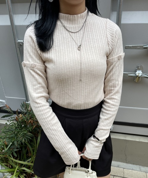 nemne store(ネンネストア)の「【低身長用サイズあり】5way袖取り外しニットソー(Tシャツ/カットソー・レディース・ブラック/グレー/アイボリー・SMALL/MEDIUM)」の7枚目の写真