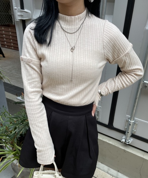 nemne store(ネンネストア)の「【低身長用サイズあり】5way袖取り外しニットソー(Tシャツ/カットソー・レディース・ブラック/グレー/アイボリー・SMALL/MEDIUM)」の17枚目の写真