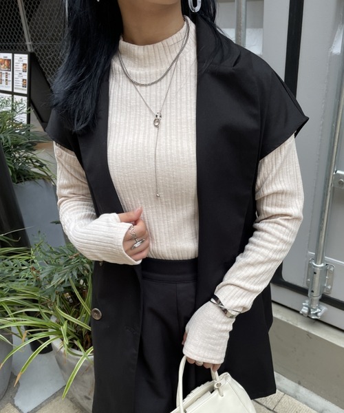 nemne store(ネンネストア)の「【低身長用サイズあり】5way袖取り外しニットソー(Tシャツ/カットソー・レディース・ブラック/グレー/アイボリー・SMALL/MEDIUM)」の18枚目の写真