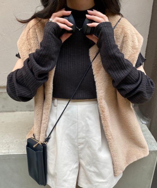 nemne store(ネンネストア)の「【低身長用サイズあり】5way袖取り外しニットソー(Tシャツ/カットソー・レディース・ブラック/グレー/アイボリー・SMALL/MEDIUM)」の15枚目の写真
