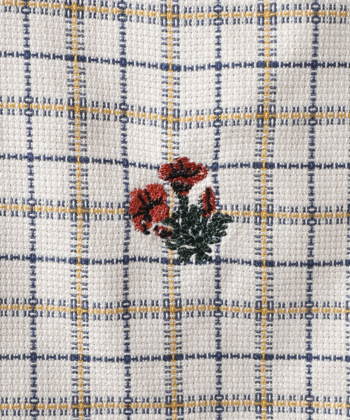 JOURNAL STANDARD relume(ジャーナルスタンダード レリューム)の「オーバーサイズ半袖チェックシャツ”FLOWER”(シャツ/ブラウス・メンズ・ライトグレー/ネイビー/アイボリー・MEDIUM/LARGE)」の14枚目の写真