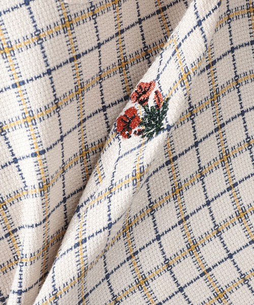 JOURNAL STANDARD relume(ジャーナルスタンダード レリューム)の「オーバーサイズ半袖チェックシャツ”FLOWER”(シャツ/ブラウス・メンズ・ライトグレー/ネイビー/アイボリー・MEDIUM/LARGE)」の18枚目の写真