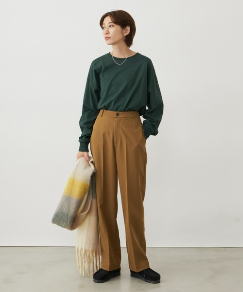 Auntie Rosa Holiday（アンティローザホリデー）の「フットボールロンT（Tシャツ/カットソー・レディース・ブラック/オフホワイト/グリーン・FREE）」の18枚目の写真