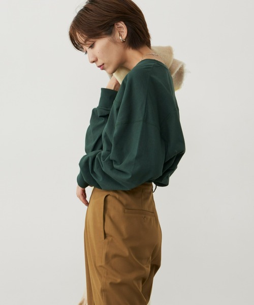 Auntie Rosa Holiday（アンティローザホリデー）の「フットボールロンT（Tシャツ/カットソー・レディース・ブラック/オフホワイト/グリーン・FREE）」の20枚目の写真