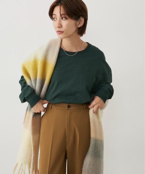 Auntie Rosa Holiday（アンティローザホリデー）の「フットボールロンT（Tシャツ/カットソー・レディース・ブラック/オフホワイト/グリーン・FREE）」の22枚目の写真