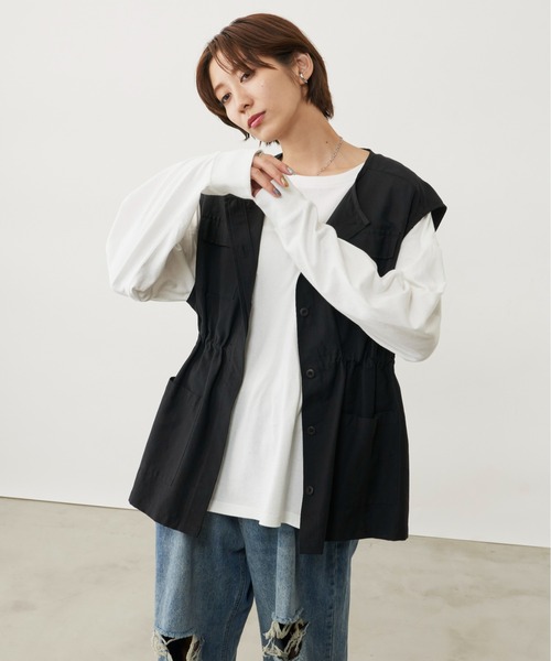 Auntie Rosa Holiday（アンティローザホリデー）の「フットボールロンT（Tシャツ/カットソー・レディース・ブラック/オフホワイト/グリーン・FREE）」の8枚目の写真