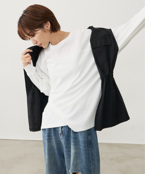 Auntie Rosa Holiday（アンティローザホリデー）の「フットボールロンT（Tシャツ/カットソー・レディース・ブラック/オフホワイト/グリーン・FREE）」の10枚目の写真