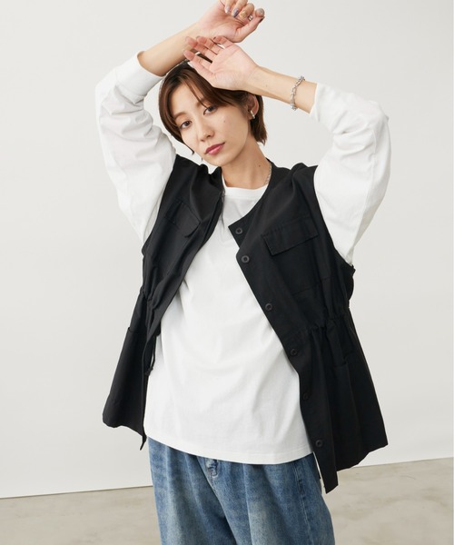 Auntie Rosa Holiday（アンティローザホリデー）の「フットボールロンT（Tシャツ/カットソー・レディース・ブラック/オフホワイト/グリーン・FREE）」の11枚目の写真