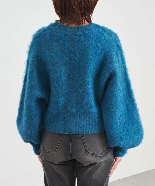 COLLAGE GALLARDAGALANTE（コラージュガリャルダガランテ）の「トレンドクロップド丈/モヘアショートカーデ（カーディガン/ボレロ・レディース・オレンジ/ダークネイビー・FREE）」の20枚目の写真