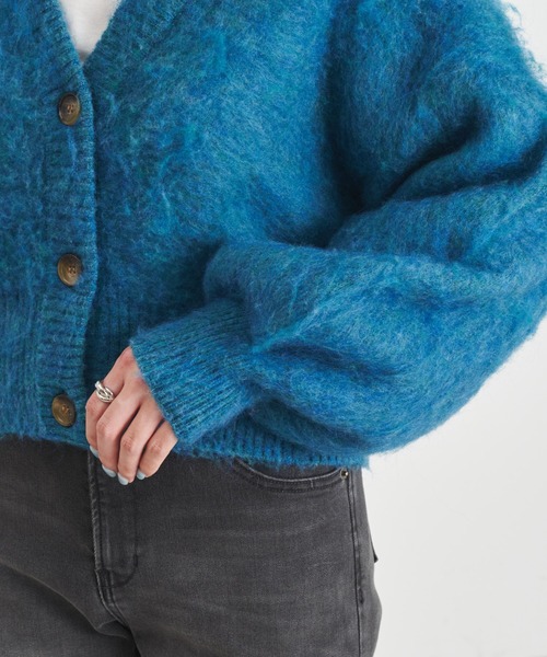 COLLAGE GALLARDAGALANTE（コラージュガリャルダガランテ）の「トレンドクロップド丈/モヘアショートカーデ（カーディガン/ボレロ・レディース・オレンジ/ダークネイビー・FREE）」の12枚目の写真