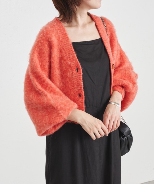 COLLAGE GALLARDAGALANTE（コラージュガリャルダガランテ）の「トレンドクロップド丈/モヘアショートカーデ（カーディガン/ボレロ・レディース・オレンジ/ダークネイビー・FREE）」の13枚目の写真