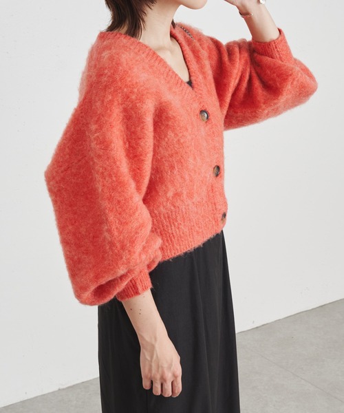 COLLAGE GALLARDAGALANTE（コラージュガリャルダガランテ）の「トレンドクロップド丈/モヘアショートカーデ（カーディガン/ボレロ・レディース・オレンジ/ダークネイビー・FREE）」の10枚目の写真