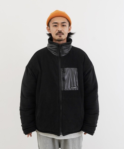 GERRY（ジェリー）の「GERRY / ジェリー 別注 コラボ オーバーサイズ リバーシブル / ボア フリース 中綿 ジャケット（ダウンジャケット/コート・メンズ・ライトグレー/ブラック/ブラック系その他・MEDIUM/LARGE/X-LARGE）」の18枚目の写真