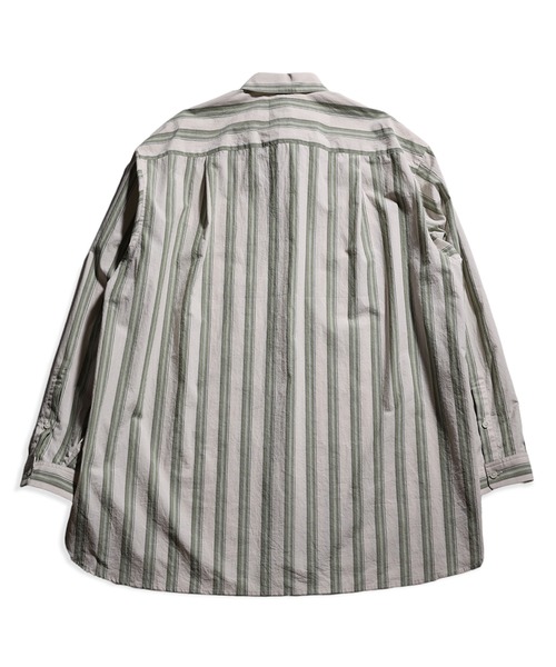 benine9（ビーナイン）の「benine 9 ダブルワッシャーストライプビッグシャツ（シャツ/ブラウス・メンズ・ベージュ/サックスブルー・MEDIUM/LARGE/SMALL）」の8枚目の写真