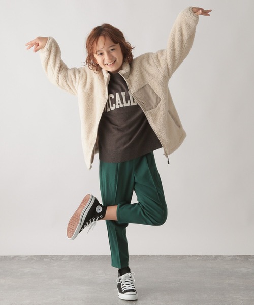 GLOBAL WORK（グローバルワーク）の「防風ボアスタンドジャケット/353699（その他アウター・キッズ・アイボリー/ブラック/モカ/カーキ・100cm/110cm/120cm/130cm/140cm/150cm/160cm）」の6枚目の写真