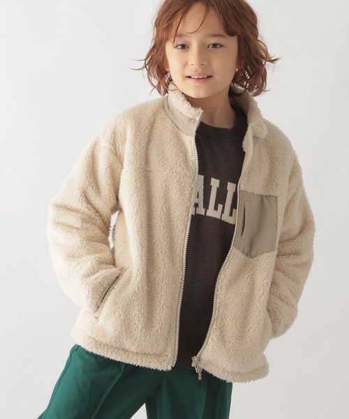 GLOBAL WORK（グローバルワーク）の「防風ボアスタンドジャケット/353699（その他アウター・キッズ・アイボリー/ブラック/モカ/カーキ・100cm/110cm/120cm/130cm/140cm/150cm/160cm）」の9枚目の写真