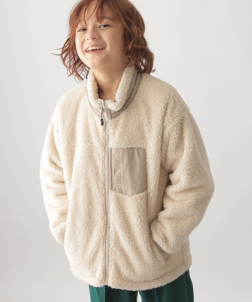 GLOBAL WORK（グローバルワーク）の「防風ボアスタンドジャケット/353699（その他アウター・キッズ・アイボリー/ブラック/モカ/カーキ・100cm/110cm/120cm/130cm/140cm/150cm/160cm）」の14枚目の写真