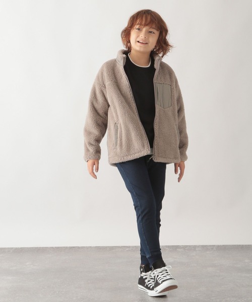 GLOBAL WORK（グローバルワーク）の「防風ボアスタンドジャケット/353699（その他アウター・キッズ・アイボリー/ブラック/モカ/カーキ・100cm/110cm/120cm/130cm/140cm/150cm/160cm）」の17枚目の写真