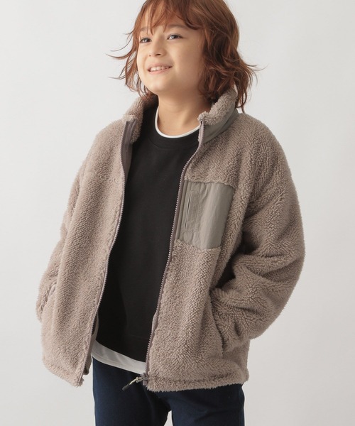 GLOBAL WORK（グローバルワーク）の「防風ボアスタンドジャケット/353699（その他アウター・キッズ・アイボリー/ブラック/モカ/カーキ・100cm/110cm/120cm/130cm/140cm/150cm/160cm）」の19枚目の写真