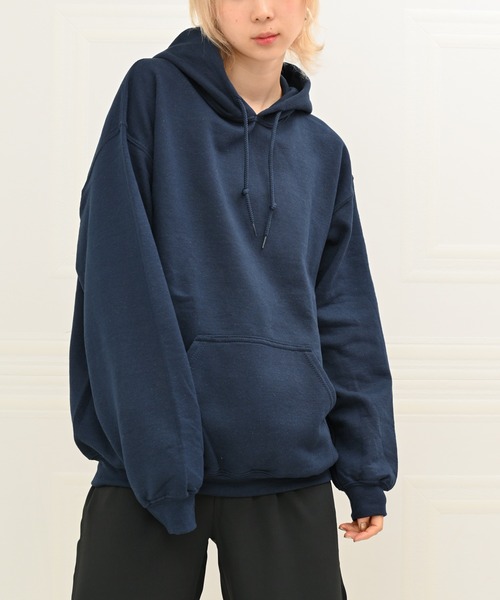GILDAN（ギルダン）の「GILDAN無地プルパーカー（パーカー・レディース・ブラック/グレー/ネイビー/ホワイト・M/L/XXL/XL）」の4枚目の写真
