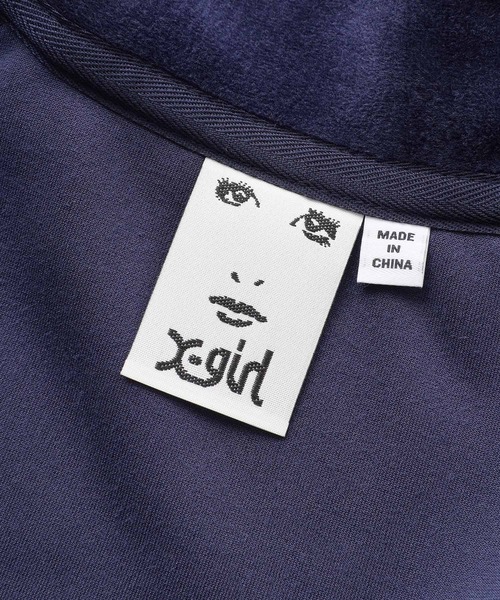 X-girl（エックスガール）の「VELOUR ZIP UP TOP（スウェット・レディース・ネイビー/ブラウン/イエロー・S/M）」の13枚目の写真