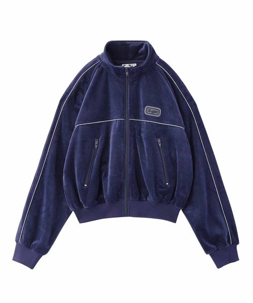 X-girl（エックスガール）の「VELOUR ZIP UP TOP（スウェット・レディース・ネイビー/ブラウン/イエロー・S/M）」の21枚目の写真