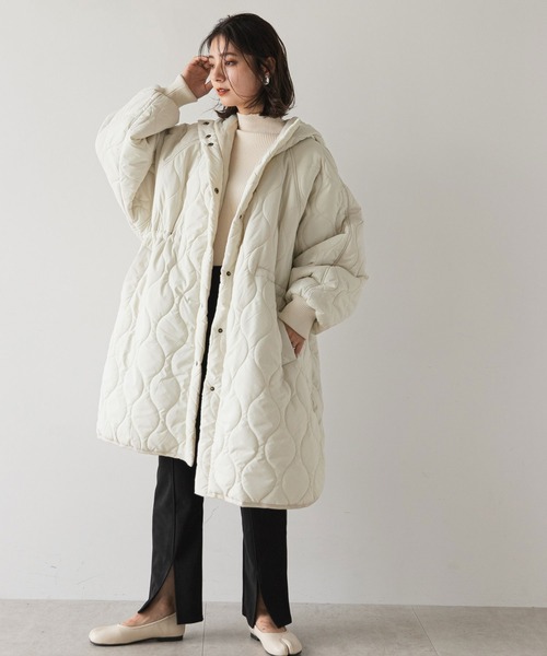 【美品】add ロングウールコート グースダウン キルティング MAWE45S rectangle(レクタングル)の「キルティングフレアロングコート