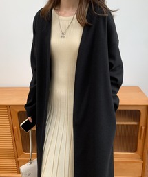ノーカラーロングコート