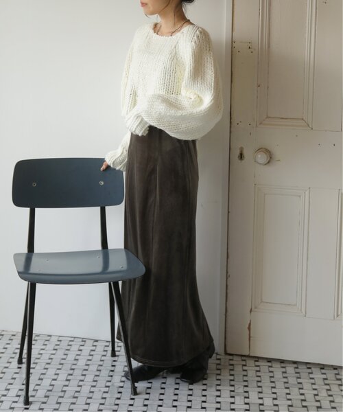 RAY CASSIN（レイカズン）の「ストレートベロアキャミワンピース（ワンピース・レディース・ブラック/カーキ/ベージュ・FREE）」の3枚目の写真