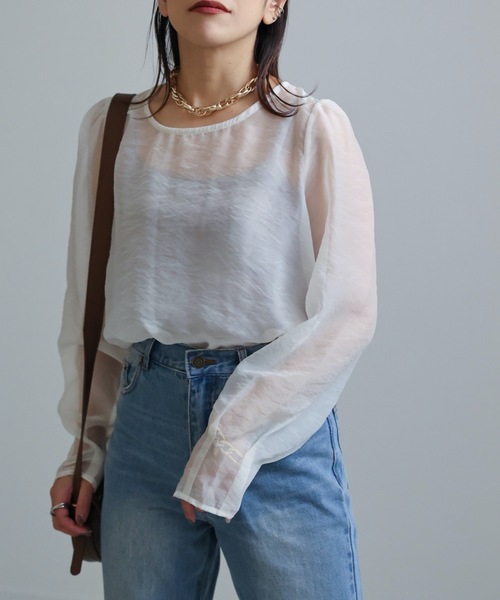 ap retro(アプレトロ)の「シアーブラウス / デザインスリーブプルオーバー(シャツ/ブラウス・レディース・アイボリー/ブラック/ベージュ・FREE)」の20枚目の写真