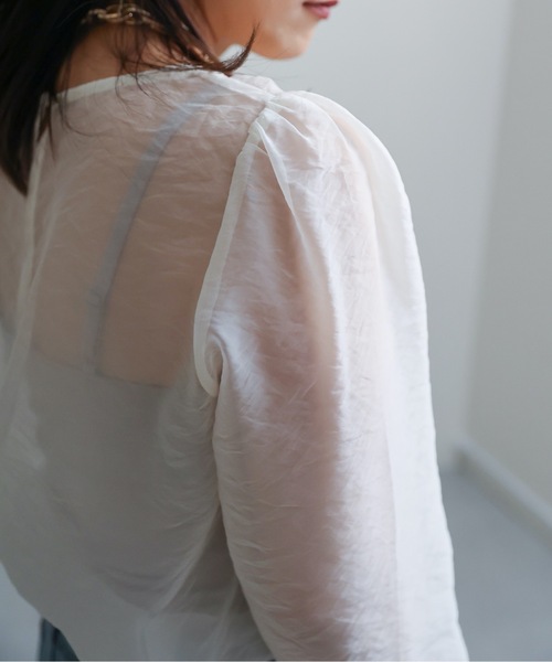 ap retro(アプレトロ)の「シアーブラウス / デザインスリーブプルオーバー(シャツ/ブラウス・レディース・アイボリー/ブラック/ベージュ・FREE)」の11枚目の写真