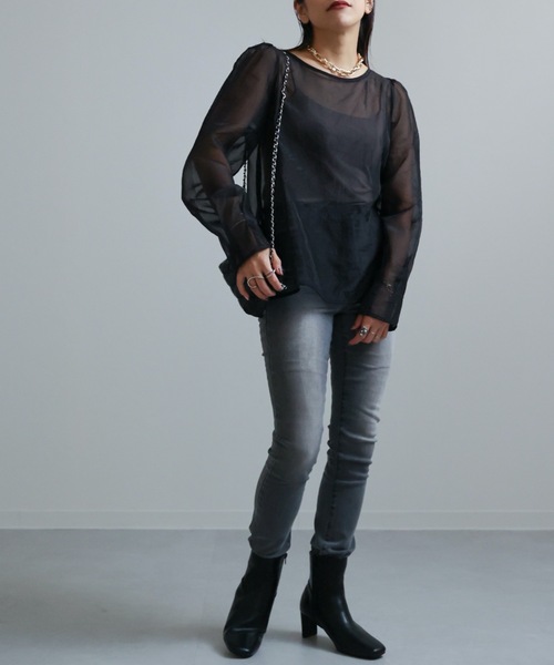 ap retro(アプレトロ)の「シアーブラウス / デザインスリーブプルオーバー(シャツ/ブラウス・レディース・アイボリー/ブラック/ベージュ・FREE)」の17枚目の写真