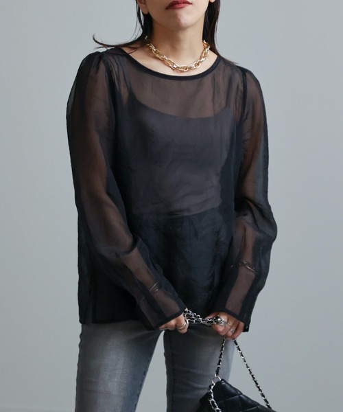 ap retro(アプレトロ)の「シアーブラウス / デザインスリーブプルオーバー(シャツ/ブラウス・レディース・アイボリー/ブラック/ベージュ・FREE)」の22枚目の写真