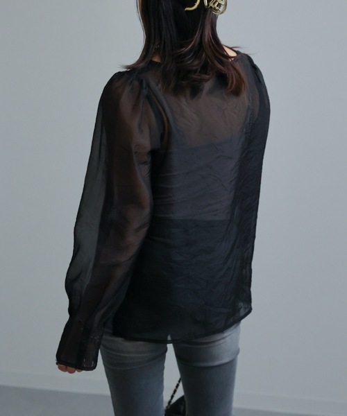 ap retro(アプレトロ)の「シアーブラウス / デザインスリーブプルオーバー(シャツ/ブラウス・レディース・アイボリー/ブラック/ベージュ・FREE)」の14枚目の写真